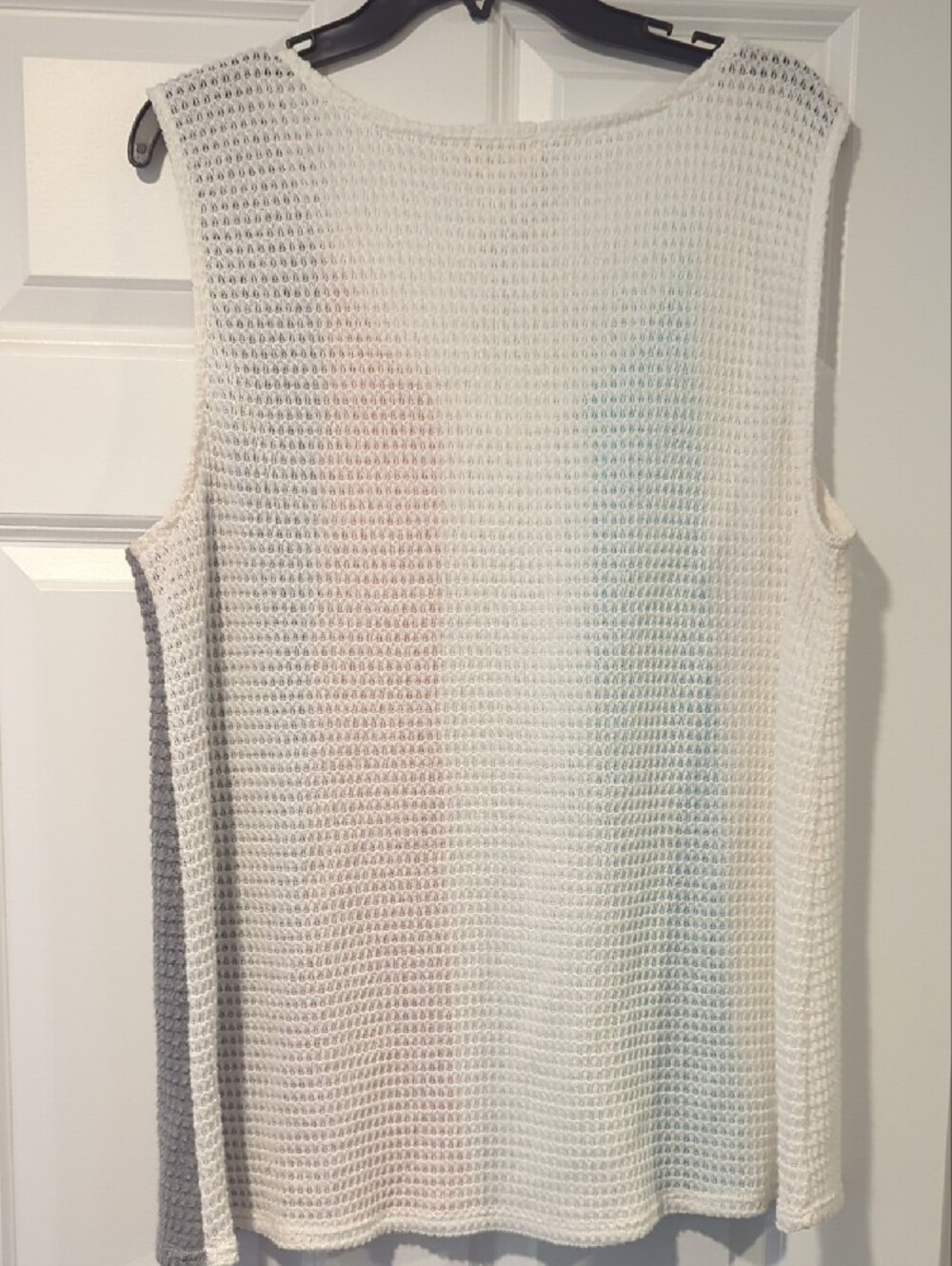 BiBi Sleeveless Waffle Knit Tank in Teal, Blush and Gray - Picture 3 of 3